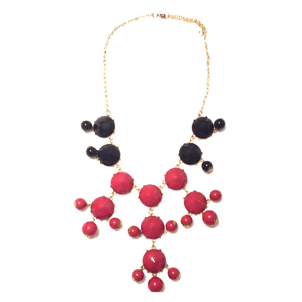 Garnet and black bubble necklace